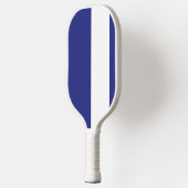Blauwe en witte strepen pickleball paddle (Links)