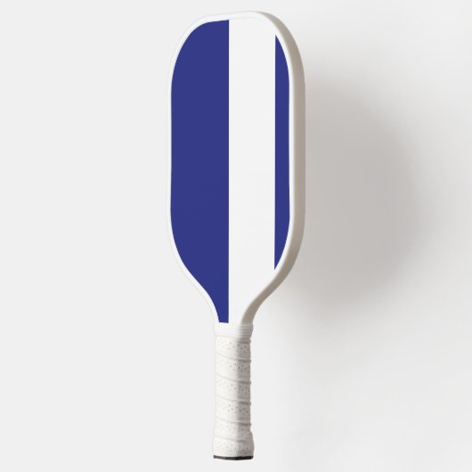 Blauwe en witte strepen pickleball paddle (Links)