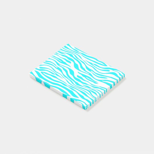 Blauwe en witte strepen post-it® notes (Schuin)