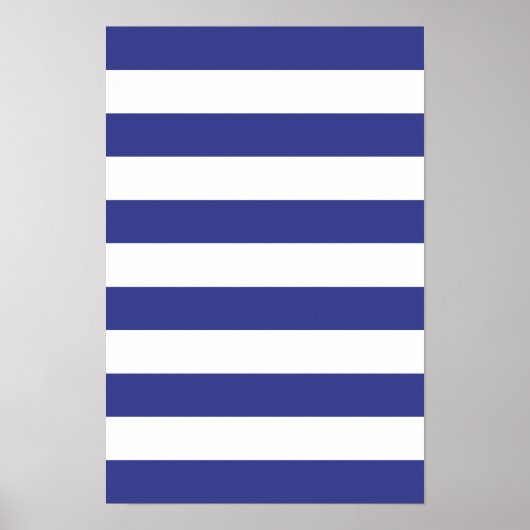 Blauwe en witte strepen poster (Voorkant)