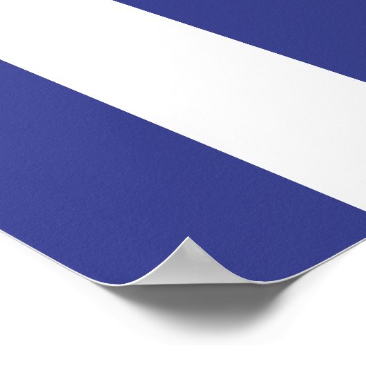 Blauwe en witte strepen poster (Hoek)