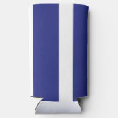Blauwe en witte strepen seltzer blikjeskoeler (Achterkant)