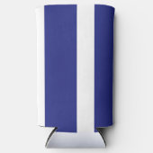 Blauwe en witte strepen seltzer blikjeskoeler (Voorkant)