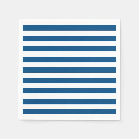 Blauwe en witte strepen servet (Voorkant)