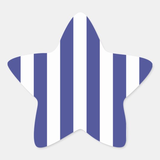 Blauwe en witte strepen ster sticker (Voorkant)