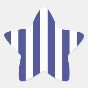 Blauwe en witte strepen ster sticker