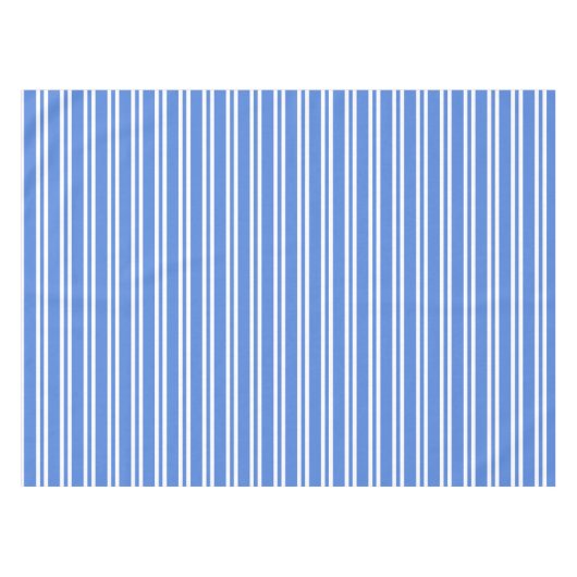 Blauwe en witte strepen tafelkleed (Voorkant (Horizontaal))