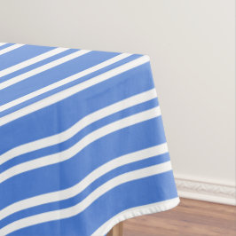 Blauwe en witte strepen tafelkleed