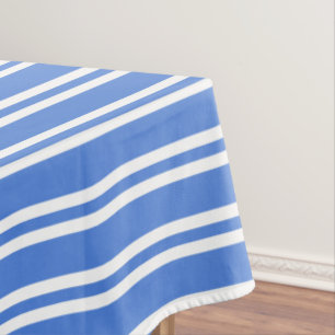 Blauwe en witte strepen tafelkleed