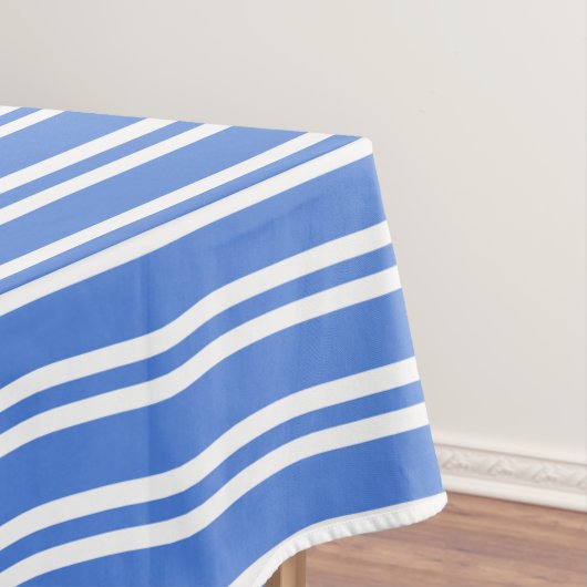 Blauwe en witte strepen tafelkleed (Voorbeeld)