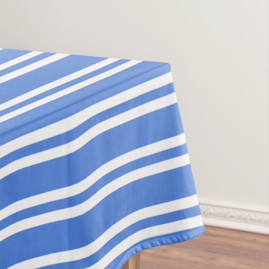 Blauwe en witte strepen tafelkleed (Voorbeeld)