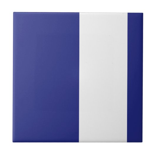 Blauwe en witte strepen tegeltje (Voorkant)