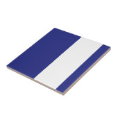 Blauwe en witte strepen tegeltje (Zijkant)