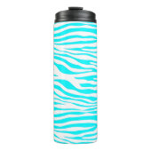 Blauwe en witte strepen thermosbeker (Voorkant)