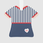 Blauwe en witte strepen uniform ornament (achterkant)