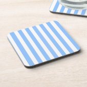 Blauwe en witte strepen van snoep bier onderzetter (Linkerzijde)