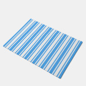 Blauwe en witte strepen van snoep deurmat (Schuin)