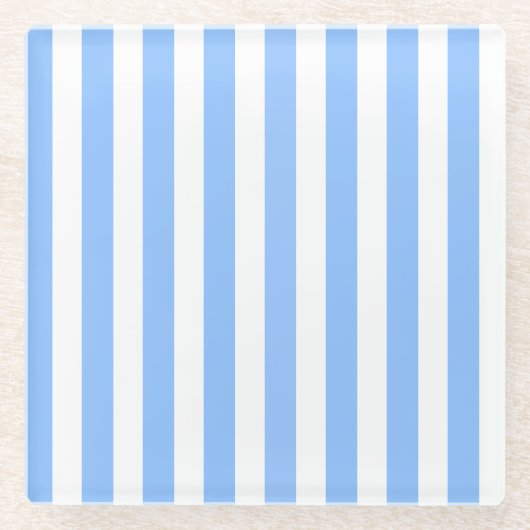 Blauwe en witte strepen van snoep glazen onderzetter (Voorkant)