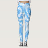 Blauwe en witte strepen van snoep leggings (Voorkant)