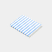 Blauwe en witte strepen van snoep post-it® notes (Schuin)