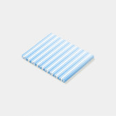 Blauwe en witte strepen van snoep post-it® notes (Schuin)