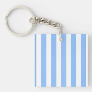 Blauwe en witte strepen van snoep sleutelhanger