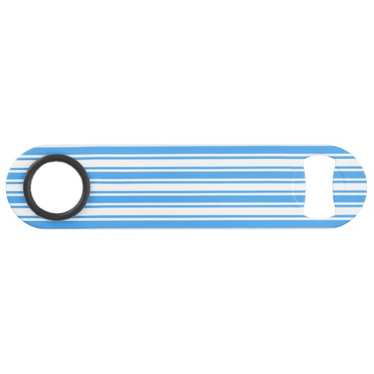 Blauwe en witte strepen van snoep speed flessenopener (Voorkant (Horizontaal))