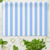 Blauwe en witte strepen van snoep theedoek (Gevouwen)