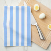 Blauwe en witte strepen van snoep theedoek (Quarter Fold)
