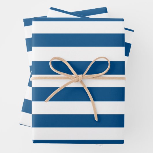 Blauwe en Witte Strepen Verpakkende Document Blade Inpakpapier Vel (In situ)