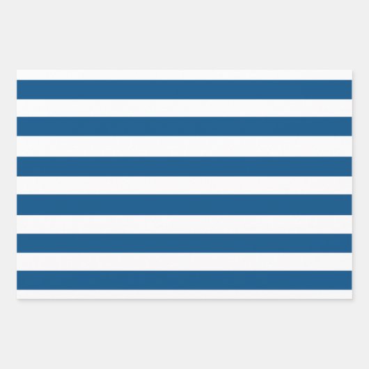 Blauwe en Witte Strepen Verpakkende Document Blade Inpakpapier Vel (Voorkant)