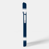 Blauwe en witte strepes Jersey Football Case-Mate iPhone Case (Achterkant / Links)