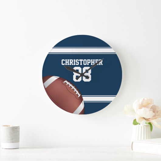 Blauwe en witte strepes Jersey Football Grote Klok (Huis)