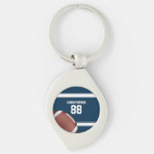 Blauwe en witte strepes Jersey Football Sleutelhanger (Voorkant)