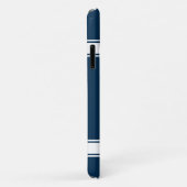 Blauwe en witte strepes Jersey Voetbal Case-Mate iPhone Case (Achterkant/rechts)