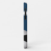 Blauwe en witte strepes Jersey Voetbal Case-Mate iPhone Case (Achterkant/links)