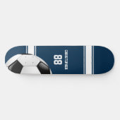 Blauwe en witte strepes Jersey Voetbal Persoonlijk Skateboard (Horizontaal)
