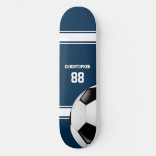 Blauwe en witte strepes Jersey Voetbal Persoonlijk Skateboard