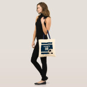 Blauwe en witte strepes Jersey Voetbal Tote Bag (Voorkant (model))