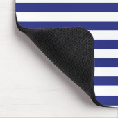 Blauwe en witte strepes Mousepad Muismat (Hoek)