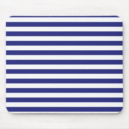 Blauwe en witte strepes Mousepad Muismat (Voorkant)