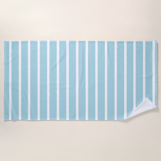 Blauwe en witte stripband handdoek (Voorkant)