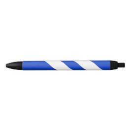 Blauwe en witte strippen zwarte inkt pen