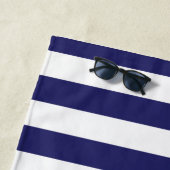 Blauwe en witte stripte anker handdoek (In situ)