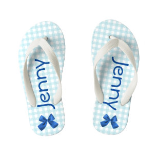Blauwe en witte Teenslippers van Gingham Girls