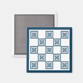 Blauwe en witte tegels magneet (Voorkant / Achterkant)