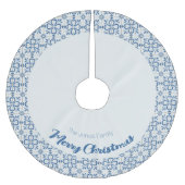 Blauwe en witte tegels met holle bladeren en vruch kerstboom rok (Voorkant)