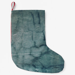 Blauwe en witte textiel met waterdruppeltjes kleine kerstsok