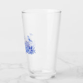 Blauwe en witte thee set met vogels glas (Links)