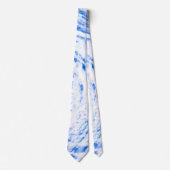 Blauwe en witte tinkleurstof stropdas (Voorkant)
